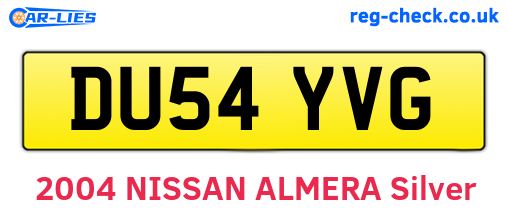 DU54YVG are the vehicle registration plates.