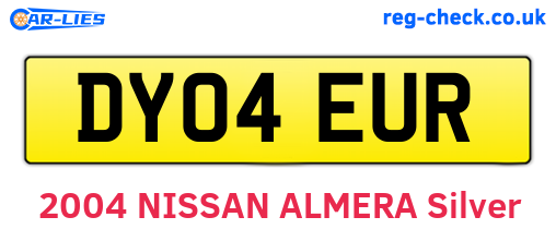 DY04EUR are the vehicle registration plates.