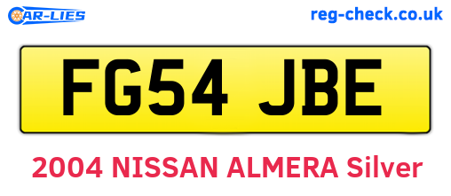 FG54JBE are the vehicle registration plates.