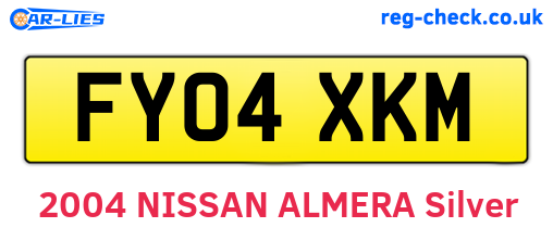 FY04XKM are the vehicle registration plates.