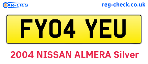 FY04YEU are the vehicle registration plates.