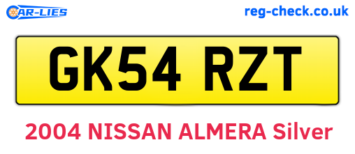 GK54RZT are the vehicle registration plates.