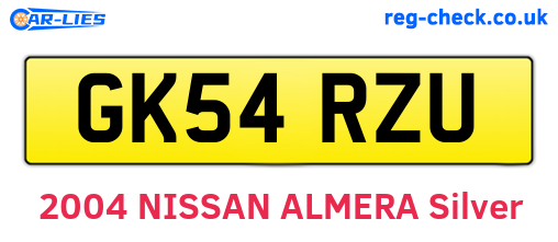 GK54RZU are the vehicle registration plates.