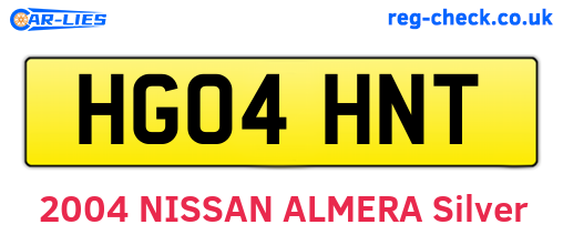 HG04HNT are the vehicle registration plates.