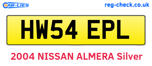 HW54EPL are the vehicle registration plates.