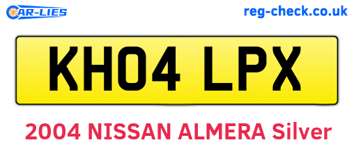 KH04LPX are the vehicle registration plates.