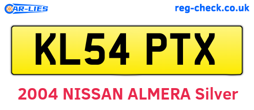 KL54PTX are the vehicle registration plates.