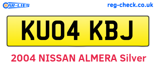 KU04KBJ are the vehicle registration plates.
