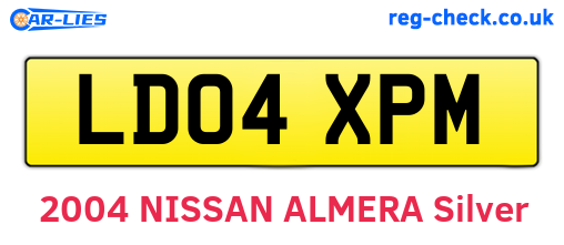 LD04XPM are the vehicle registration plates.