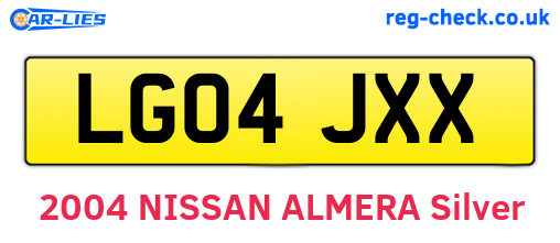 LG04JXX are the vehicle registration plates.