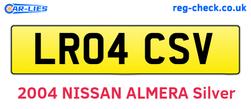 LR04CSV are the vehicle registration plates.