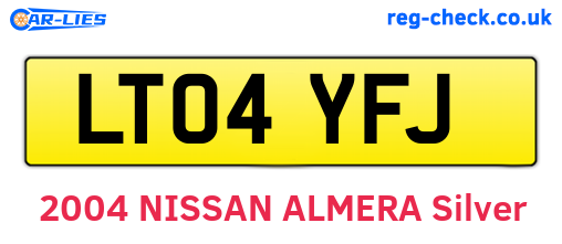 LT04YFJ are the vehicle registration plates.