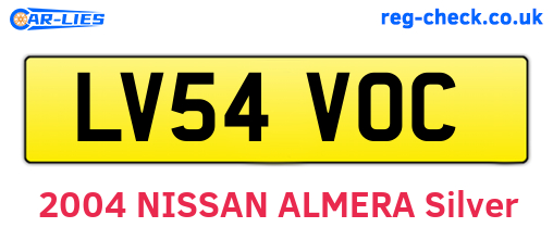 LV54VOC are the vehicle registration plates.