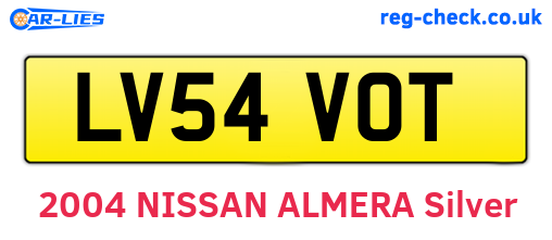 LV54VOT are the vehicle registration plates.