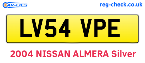 LV54VPE are the vehicle registration plates.