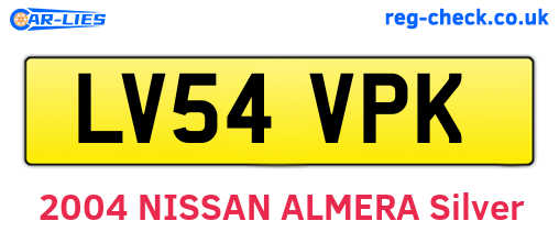 LV54VPK are the vehicle registration plates.