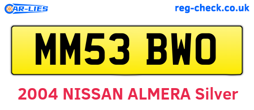 MM53BWO are the vehicle registration plates.