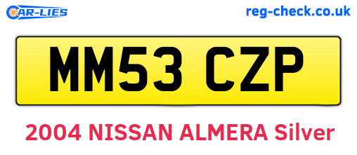 MM53CZP are the vehicle registration plates.