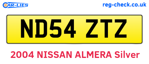 ND54ZTZ are the vehicle registration plates.