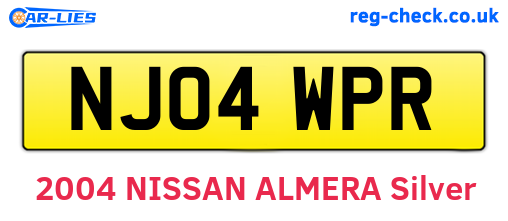 NJ04WPR are the vehicle registration plates.