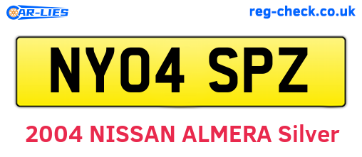 NY04SPZ are the vehicle registration plates.