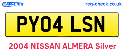 PY04LSN are the vehicle registration plates.
