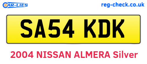 SA54KDK are the vehicle registration plates.