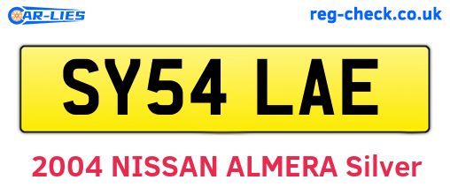 SY54LAE are the vehicle registration plates.
