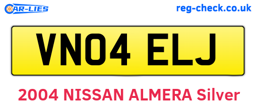VN04ELJ are the vehicle registration plates.