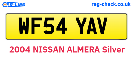 WF54YAV are the vehicle registration plates.