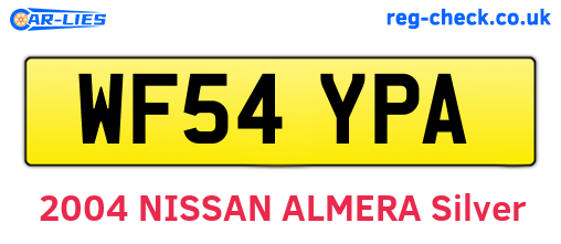 WF54YPA are the vehicle registration plates.