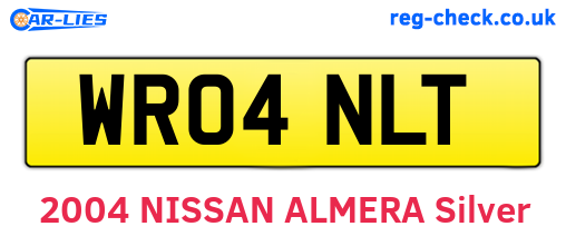 WR04NLT are the vehicle registration plates.