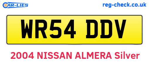 WR54DDV are the vehicle registration plates.