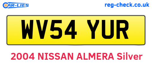 WV54YUR are the vehicle registration plates.