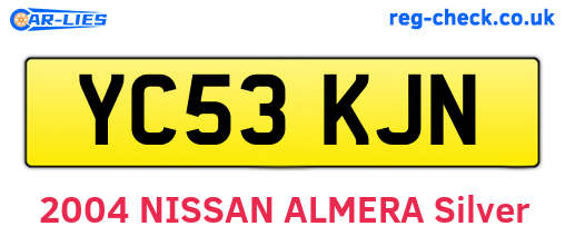 YC53KJN are the vehicle registration plates.