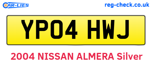 YP04HWJ are the vehicle registration plates.