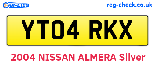 YT04RKX are the vehicle registration plates.