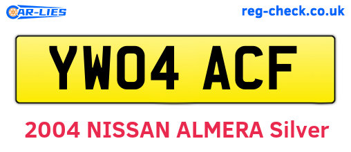 YW04ACF are the vehicle registration plates.