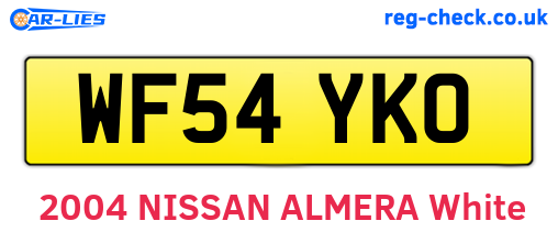 WF54YKO are the vehicle registration plates.