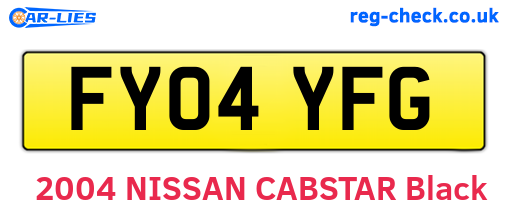 FY04YFG are the vehicle registration plates.