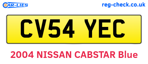CV54YEC are the vehicle registration plates.
