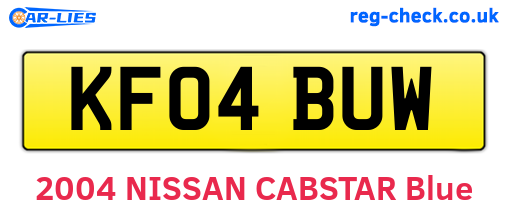 KF04BUW are the vehicle registration plates.