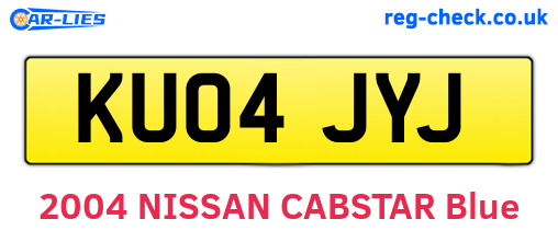 KU04JYJ are the vehicle registration plates.