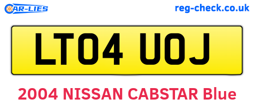 LT04UOJ are the vehicle registration plates.