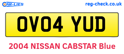 OV04YUD are the vehicle registration plates.