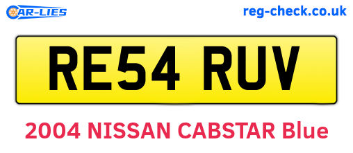 RE54RUV are the vehicle registration plates.