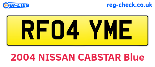 RF04YME are the vehicle registration plates.