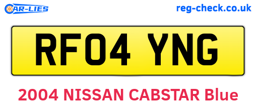 RF04YNG are the vehicle registration plates.