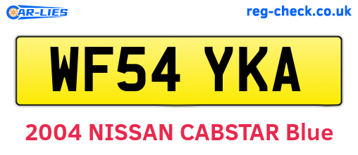 WF54YKA are the vehicle registration plates.