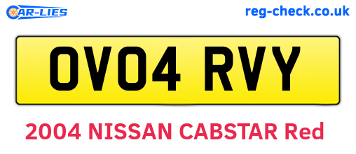 OV04RVY are the vehicle registration plates.